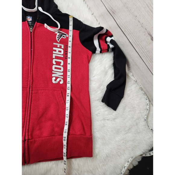 Atlanta Falcons Team NFL Womens Hoodie Jacket Full Zip Red Football Drawstring M - Picture 4 of 6